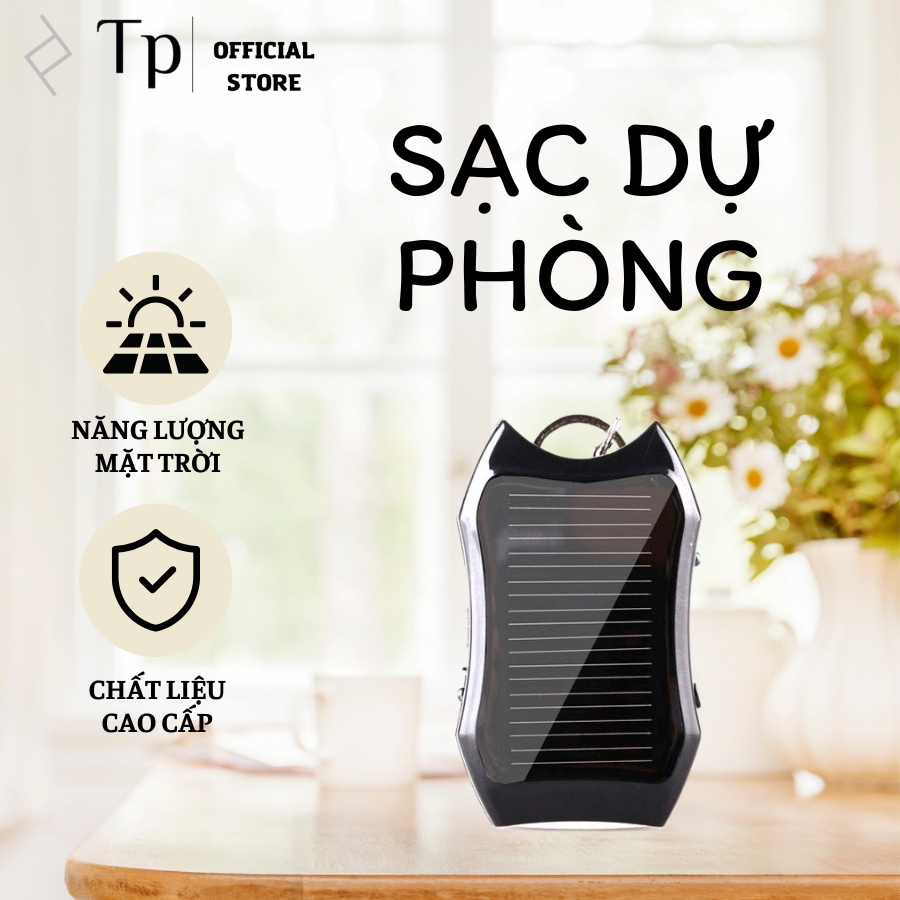 Sạc Dự Phòng 1200mAh Sử Dụng Năng Lượng Mặt Trời Có Móc Khóa Tiện Dụng