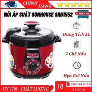 Nồi Áp Suất Điện Đa Năng SUNHOUSE SHD1552R Công suất 900W, nấu nhanh chống dính, dung tích 5.0 lít. BH 12 tháng