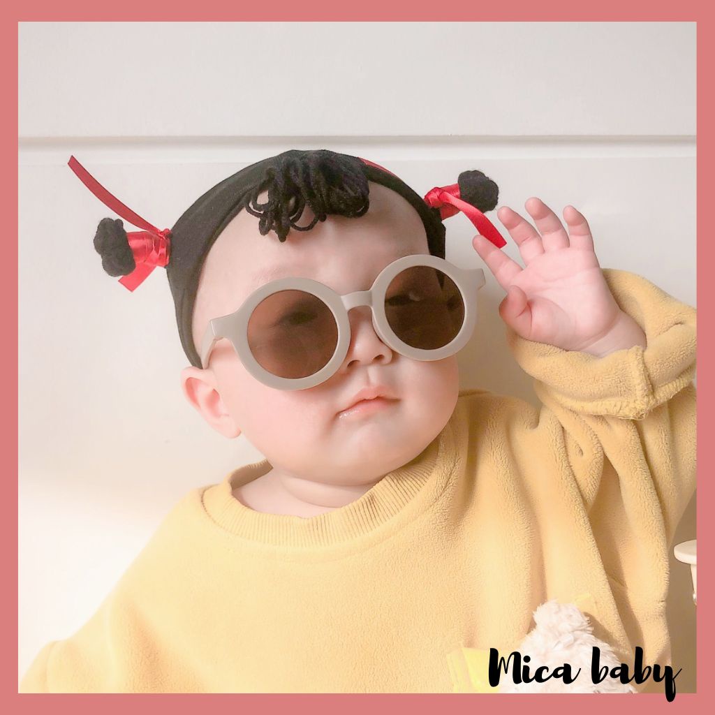Kính râm cho bé từ 1 - 6 tuổi kiểu dáng gọng tròn đáng yêu K01 Mica baby