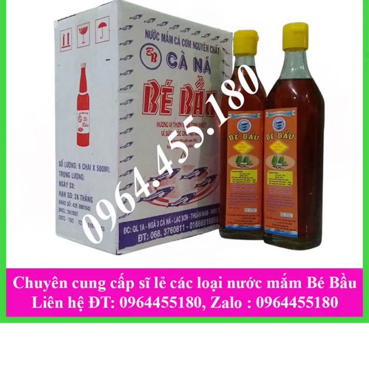 (NƯỚC MẮM NẤU BẾP) Nước mắm Bé Bầu loại Loại Thượng Hạng chai VUÔNG, Thùng 6 chai 500ml