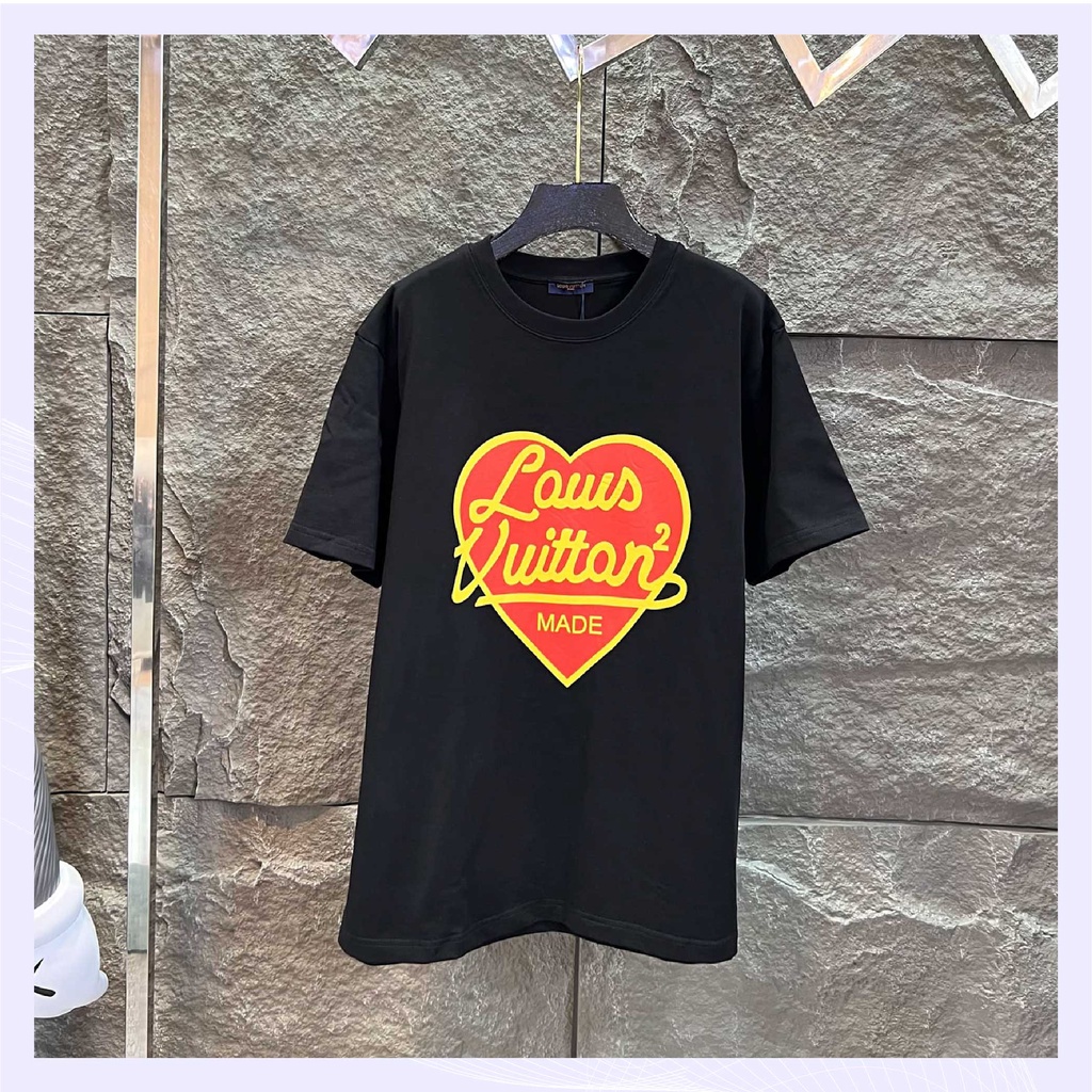 Áo thun LV trái tim Made form rộng tay lỡ cực xịn sò, Áo Phông Unisex Nam Nữ