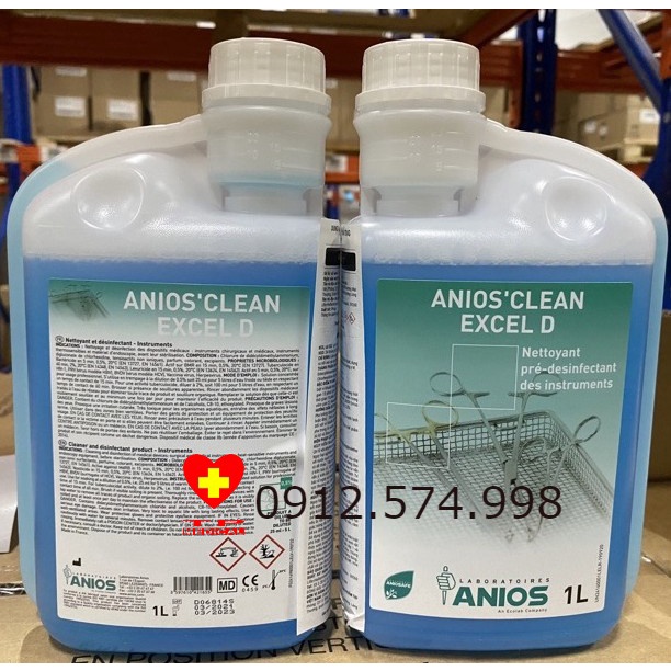 Dung dịch ngâm, làm sạch và khử khuẩn dụng cụ y tế Anios’ Clean Excel D 1 lít