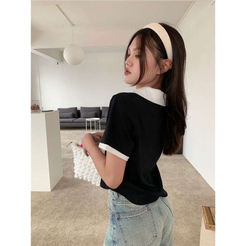 Áo polo Ngắn Tay Thời Trang Hàn Quốc 2023 Cho Nữ