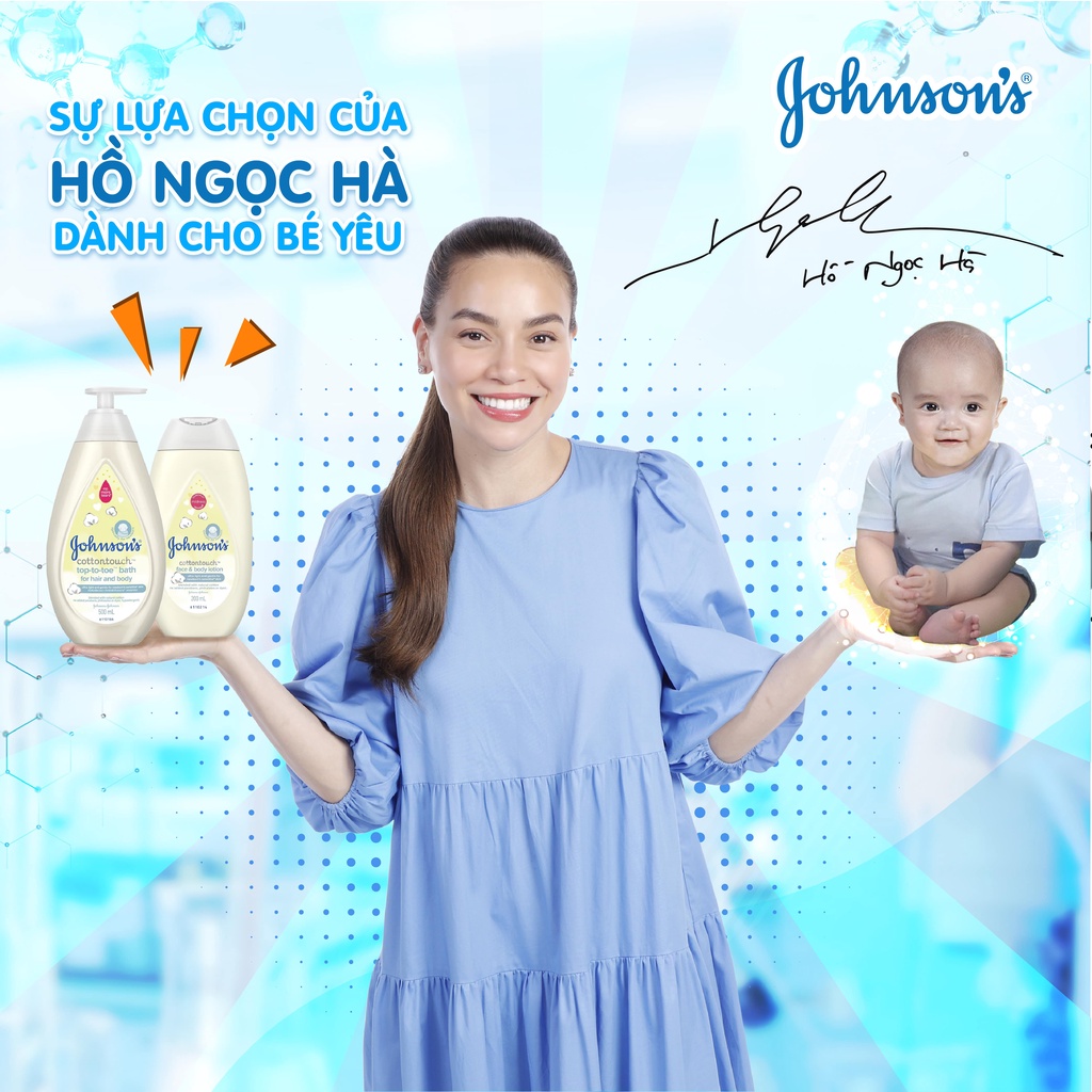 GIFT_Combo 2 Sữa tắm gội toàn thân mềm mịn Johnson's Cottontouch Top-To-Toe Bath 500ml