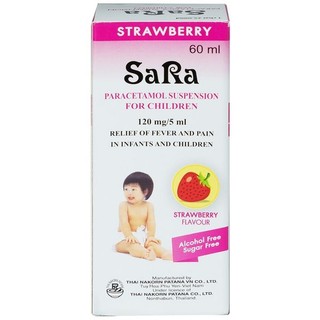 Siro sara hương dâu 60ml giúp bé hạ nhiệt