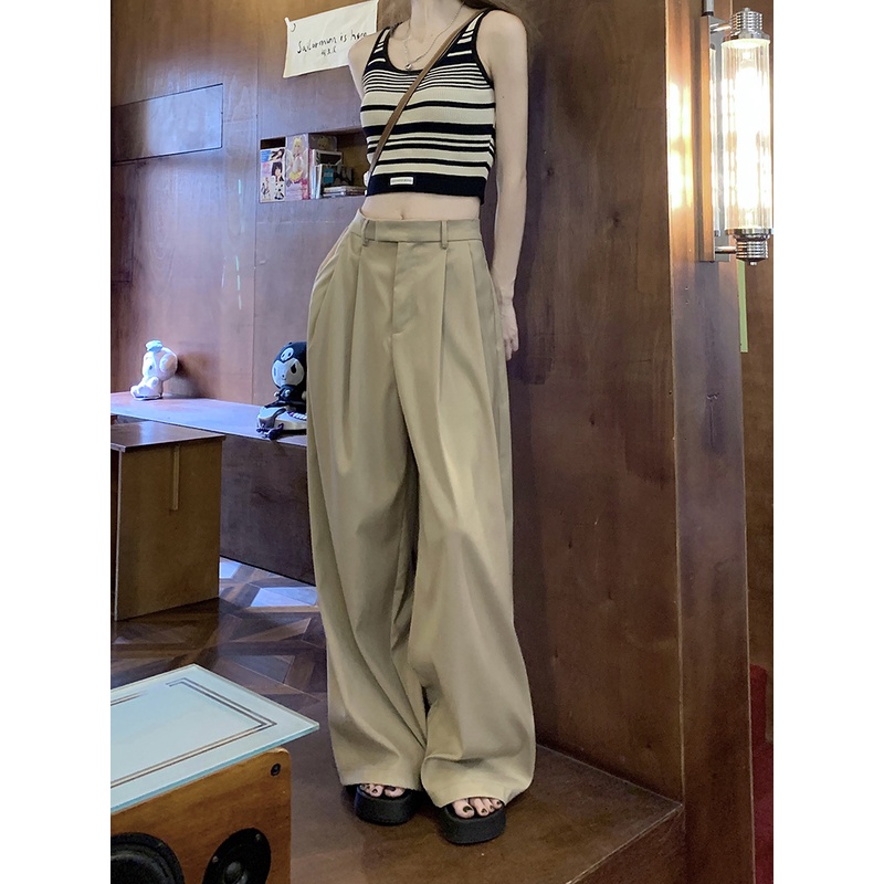 Quần vải ống rộng MINION CLOTHING kaki dáng suông bigsize culottes lưng cạp cao Ulzzang pants Streetwear Hàn Quốc Q3501