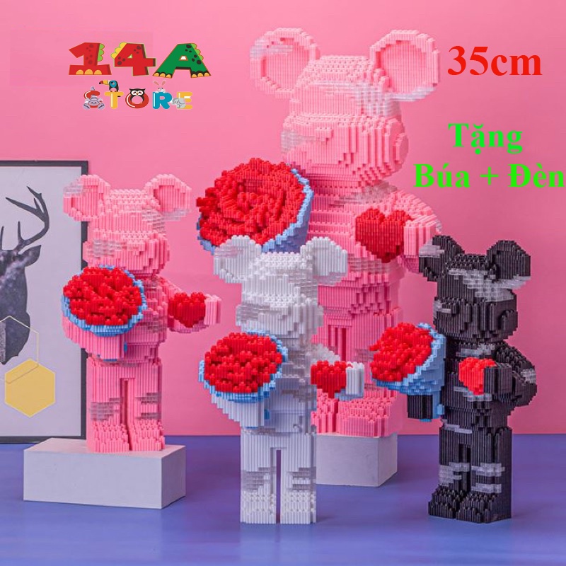 Lego Beabrick 35cm Cầm Hoa Tặng Kèm Đèn Và Búa Phù Hợp Làm Quà Tặng Các Dip Lễ