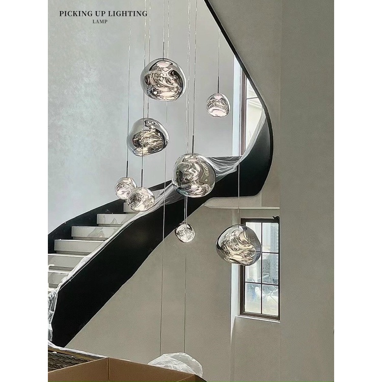 Đèn thả Thủy Tinh Nham Thạch D22 Hiện Đại, Đèn thông tầng trang trí nội thất ĐỘC ĐÁO