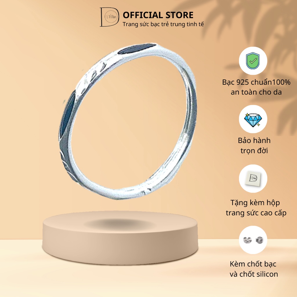 Nhẫn bạc 925 elephant đơn giản xinh xắn Dế Bạc - N6064