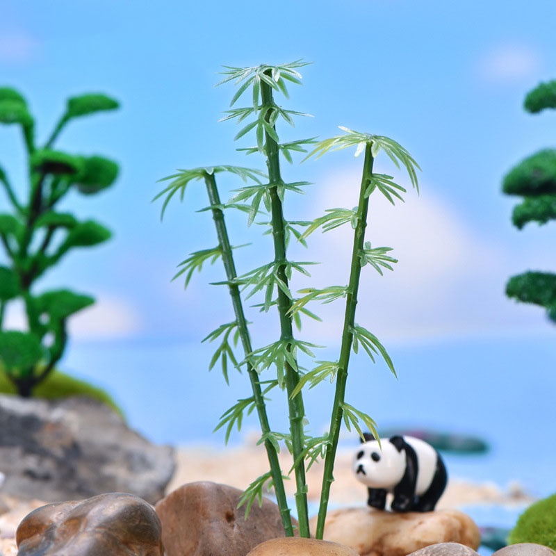 Cây tre giả, trúc giả mini màu xanh nhiều kích thước trang trí tiểu cảnh, terrarium, DIY