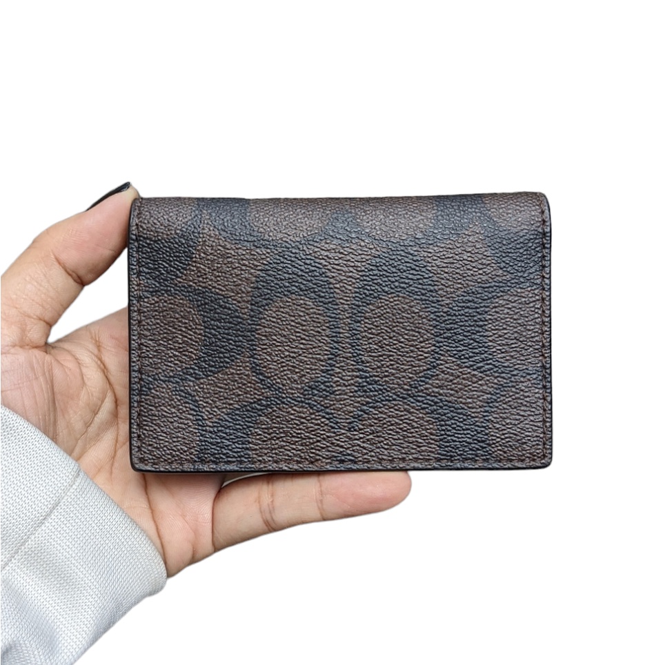 COACH 91681 IMAA8 Women's Card Case, Business Card Holder, Brown x Black