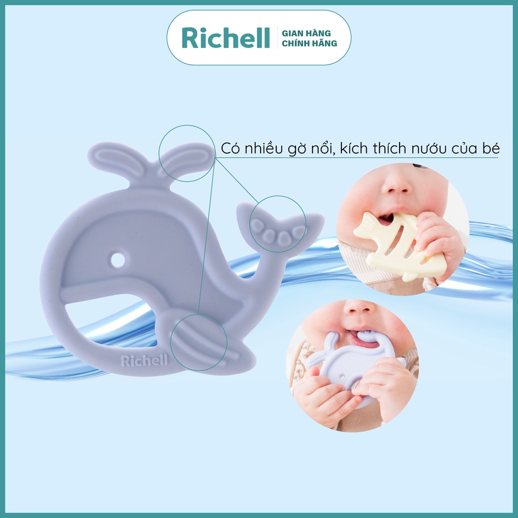 Gặm nướu sinh vật biển silicone nguyên khối Richell Nhật Bản gặm nướu đồ chơi cho bé | Baby