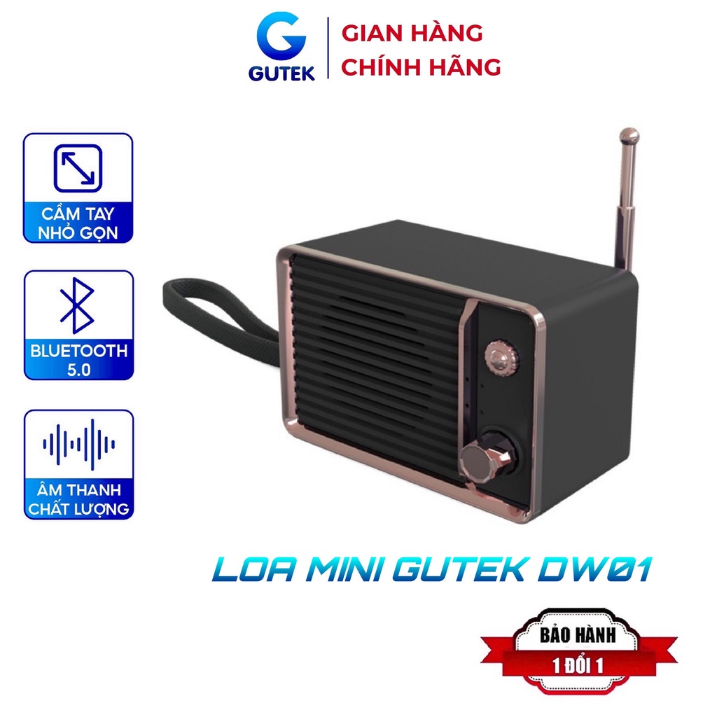 Loa bluetooth nghe nhạc mini Gutek DW01 phong cách Retro âm thanh chất lượng hay giá rẻ