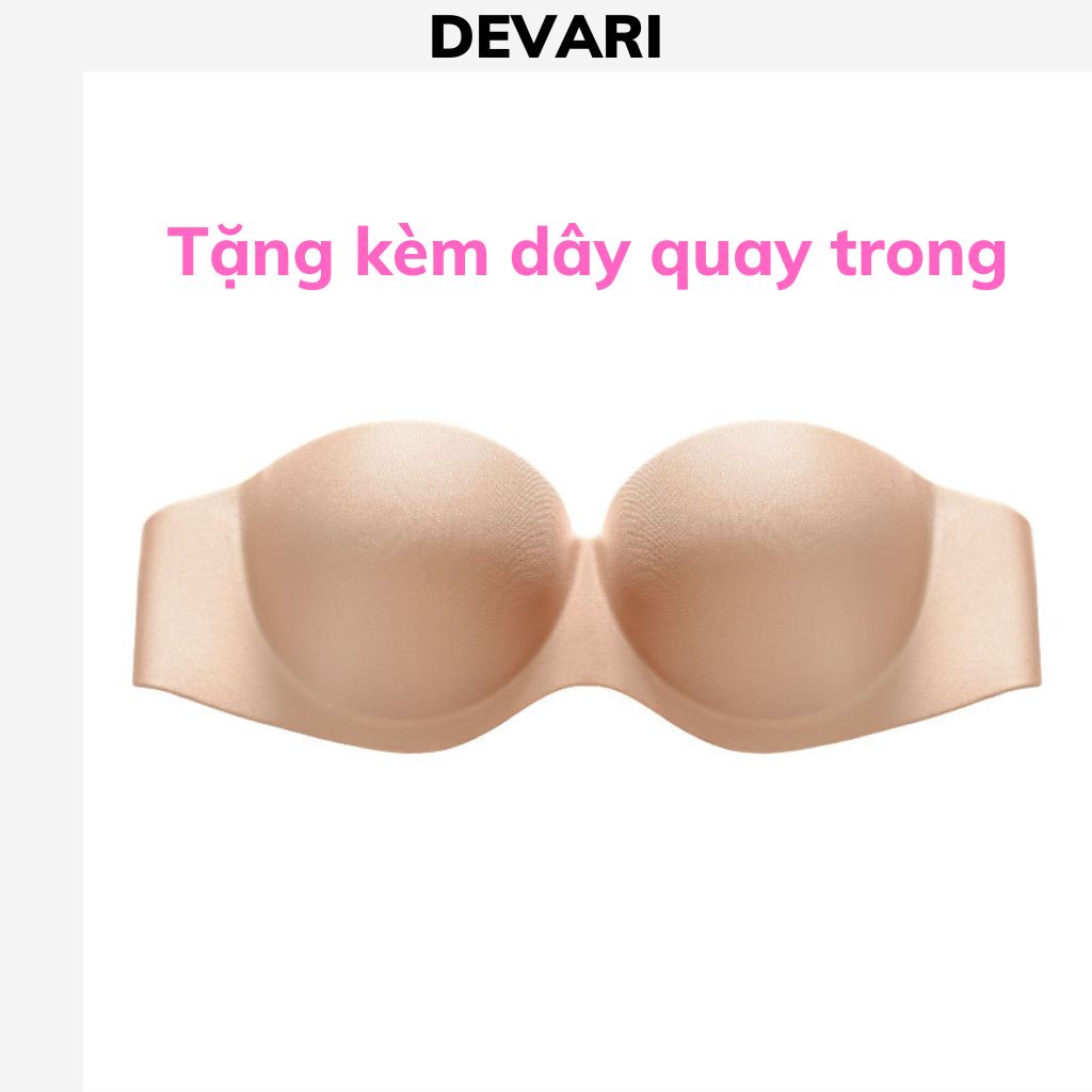 Áo ngực không dây nâng ngực nữ su không gọng chống tuột DEVARI A218