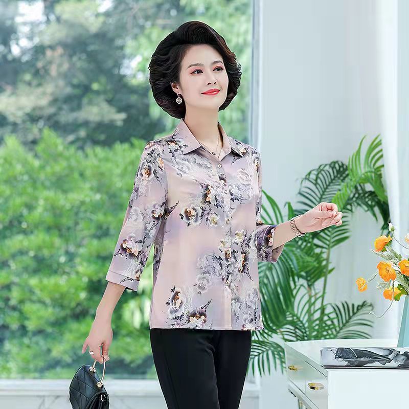 Áo Sơ Mi Tay Lửng Phong Cách Thời Trang Mới 2023 4050 Dành Cho Nữ Trung Niên