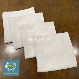 Khăn mặt trắng / khăn lau tay khách sạn & spa 100% cotton 34x37cm - phong phú