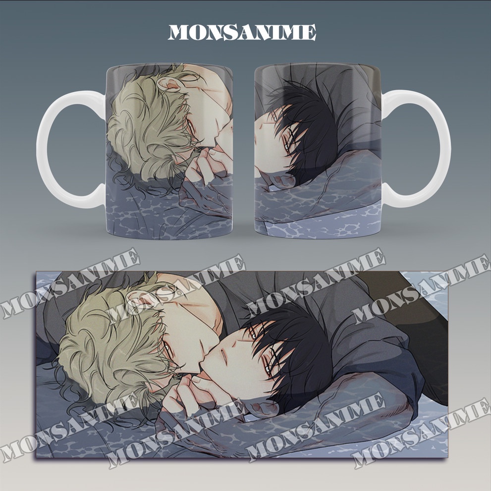 Cốc sứ trắng in hình LOW TIDE IN TWILIGHT Đêm bên làn nước BL manhwa anime chibi dễ thương tiện lợi thời trang quà tặng