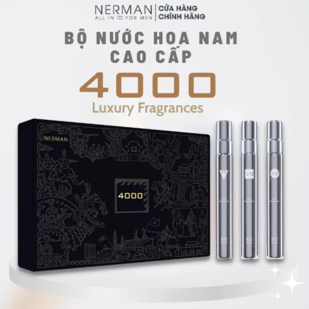 Nước Hoa Nam Nerman 4000 Combo 3 Chai Nước Hoa Cao Cấp Lưu Hương Cực Lâu Hương Da Dạng Mùi