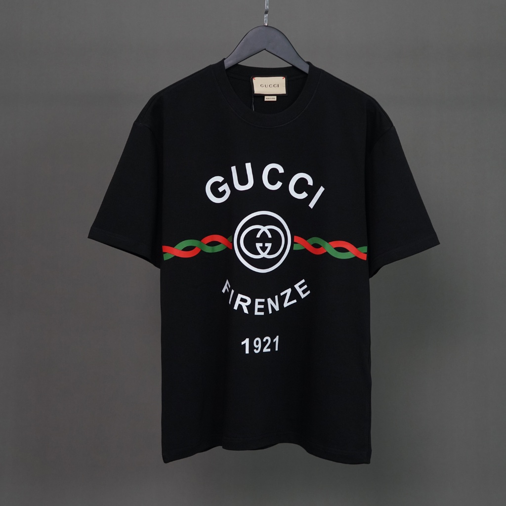 Áo Gucci FIrenzen 1921 nam nữ tay lỡ form rộng chất vải cotton Áo gucci nam nữ phong cách luxury and casual