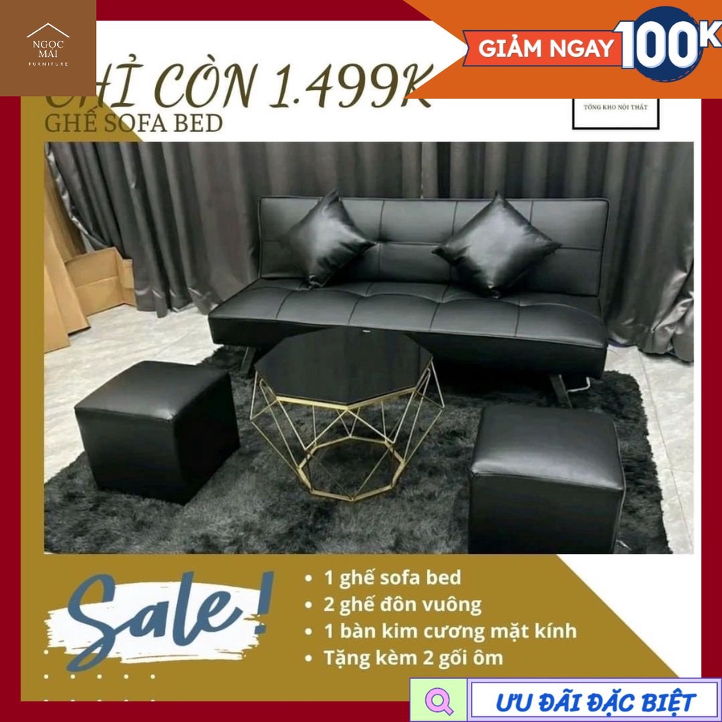Ghế Sofa Bed Da 1m7 gấp gọn thông minh Chính Hãng - Lỗi 1 đổi 1 bảo hành 12 tháng