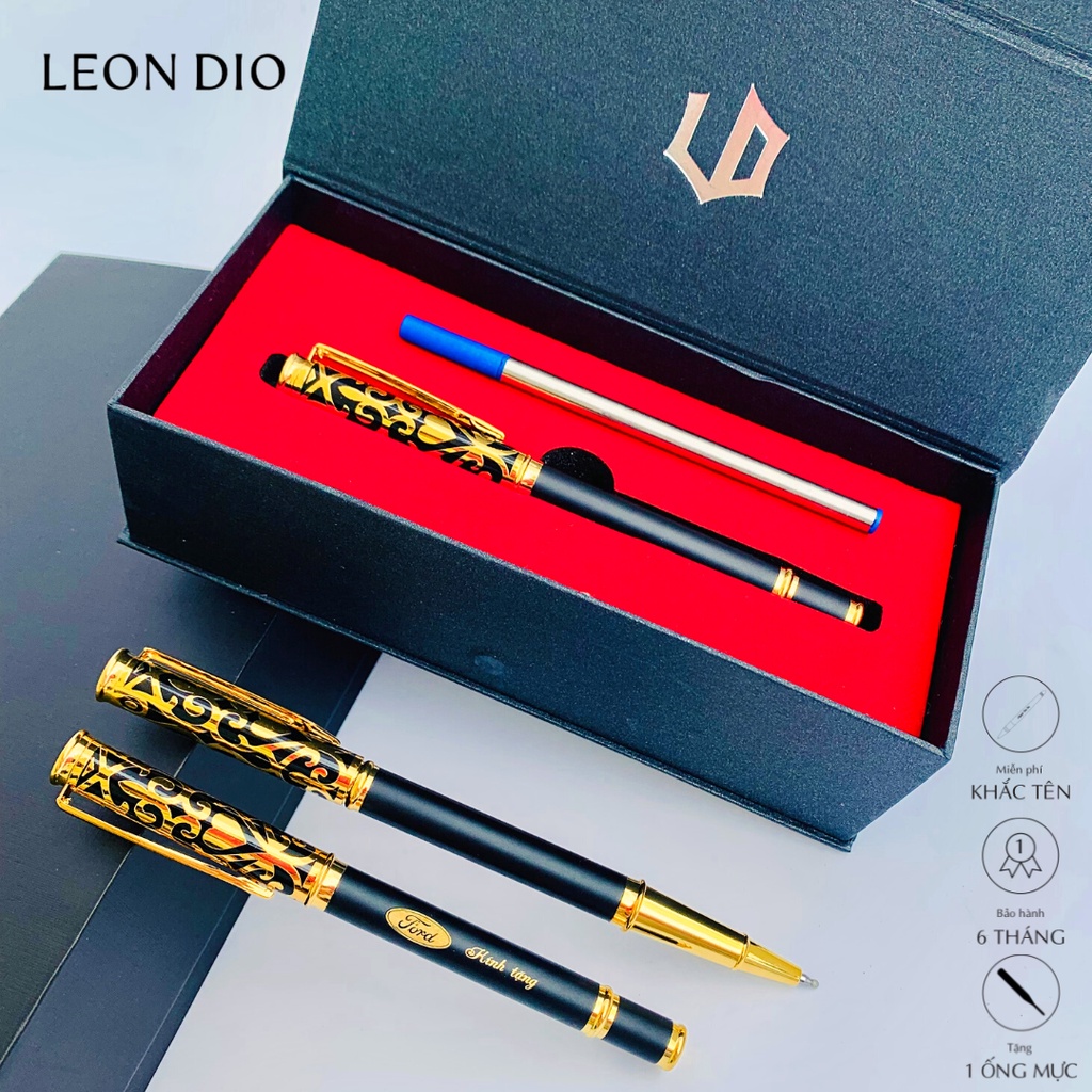Bút Ký Tên, Viết Kí Dạ Bi Khắc Chữ Theo Yêu Cầu Leon Dio The Classic Royalian LD017 - Ngòi 0.5mm, Quà Tặng Cao Cấp