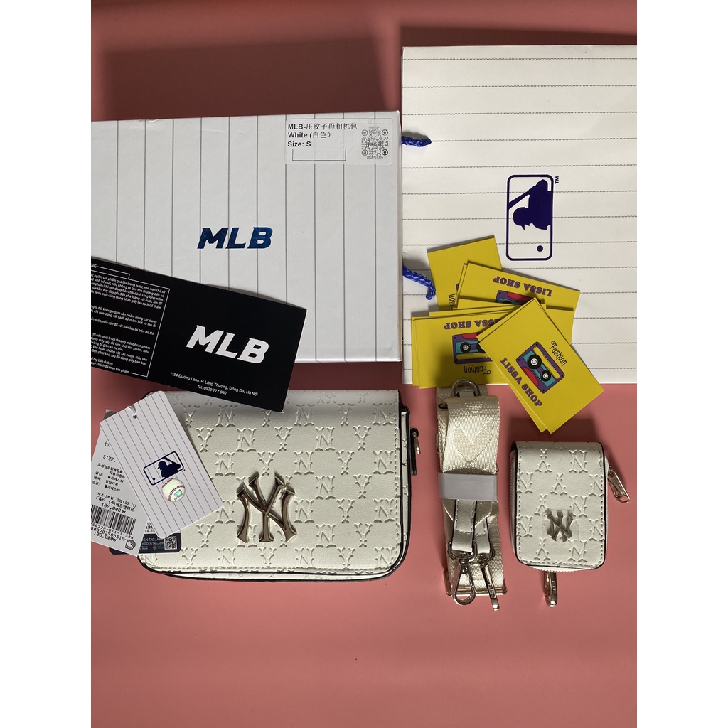 [Hàng loại1] Túi xách da MLB monogram chất liệu da cao cấp full box tag mac | BigBuy360 - bigbuy360.vn