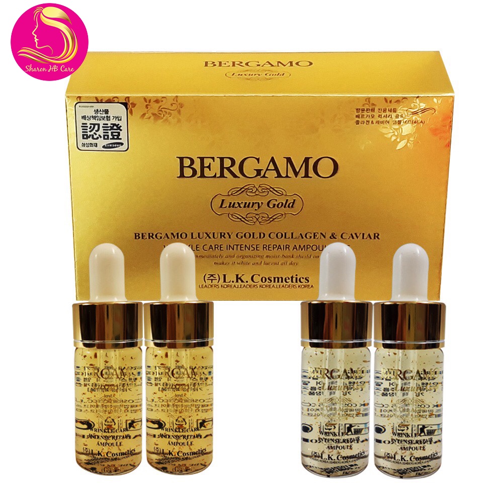 Serum Bergamo chống lão hóa ngăn ngừa mụn và se khít lỗ chân lông set 4 chai 13ml Hàn Quốc