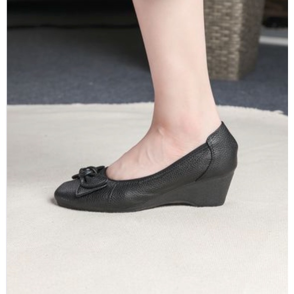 Giày Búp Bê Nữ Đế Xuồng 5cm Da Thật X461