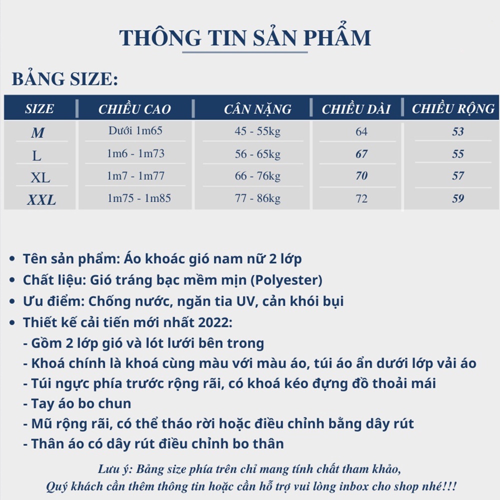 Áo khoác gió nam nữ HiDoli mẫu mới 2022, Áo khoác gió nam nữ 2 lớp HiDoli mẫu mới nhất | BigBuy360 - bigbuy360.vn