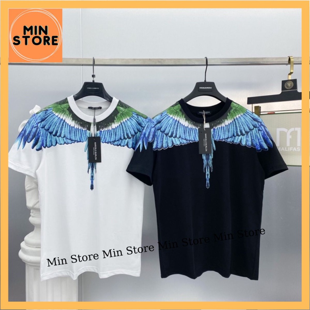Áo Phông Cánh Chim Burlon - Áo Thun Cotton Tay Ngắn In Họa Tiết MB Cổ Điển Thời Trang Cho Cặp Đôi 2023