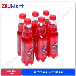 Nước tăng lực Sting hương dâu (lốc 6 chai) loại 330ml