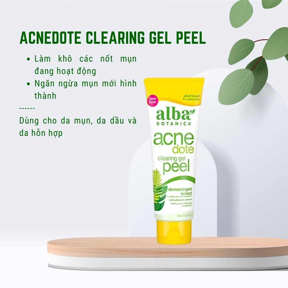 Gel chấm mụn Alba Botanica Acnedote Clearing Peel 113g