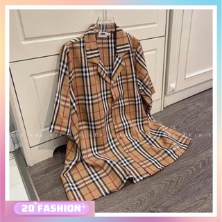 Áo sơ mi kẻ BBR nữ form dáng rộng hot hit, sơ mi kẻ trắng nâu xinh xắn chất đẹp beautifuleveryday99