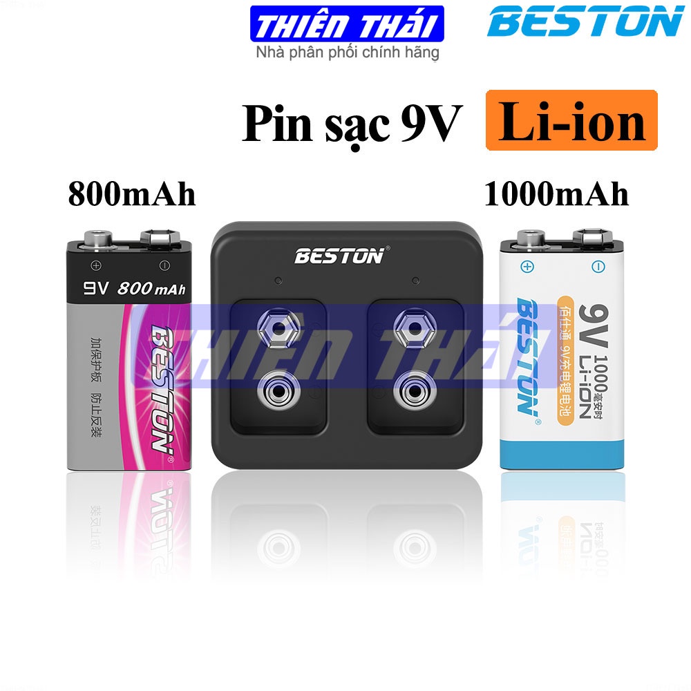 Pin sạc 9V BESTON,bộ sạc 9V BESTON M7005,pin sạc Li-ion 9V,pin 9V Lithium(8.4V),9V 800mAh,1000mAh,(7005,800,1000))