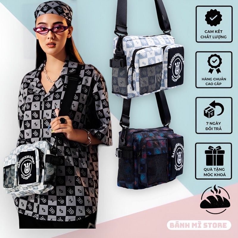 Túi Đeo Clownz Local Brand Satchel Clownz x SGS Unisex Chất Vải Canvas Cao Cấp Bánh Mì Store Túi Chéo VNXK