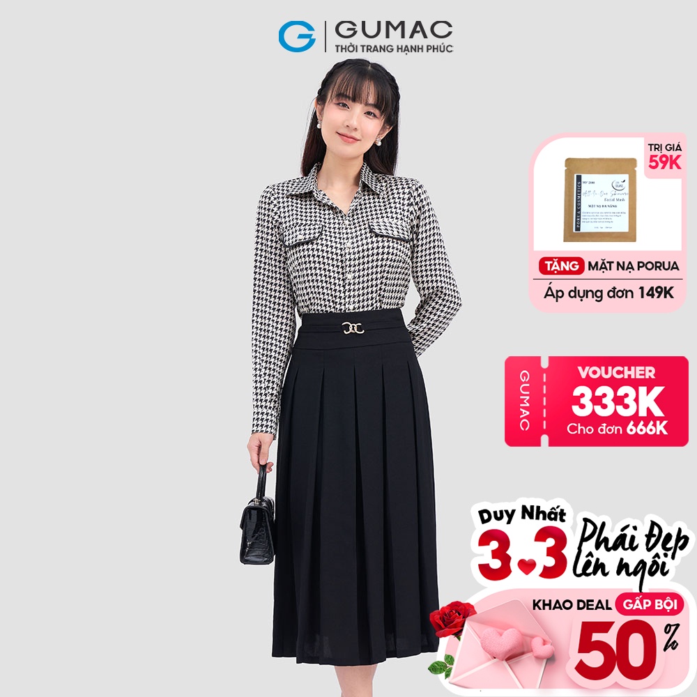 Váy lưng kiểu xếp ly thời trang GUMAC VC12024