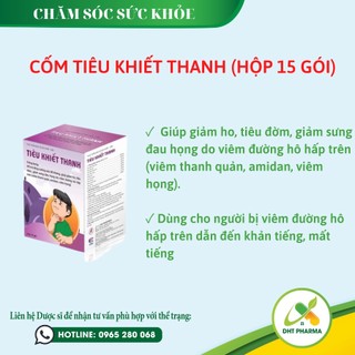 Hỗ trợ tăng cường sức đề kháng, giảm ho, tiêu đờm, giảm sưng cốm tiêu khiết thanh