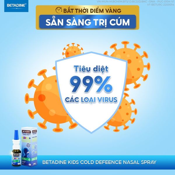 Xịt Mũi Chống Cảm Lạnh Dành Cho Trẻ Em Betadine Kids Cold Defence Nasal Spray 20ml