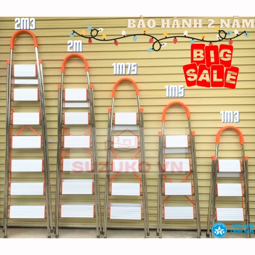 THANG GHẾ NHÔM LOẠI 3-4-5-6-7 BẬC SUZUKO Chính Hãng Nhật Bản ( Bảo Hành 2 Năm )