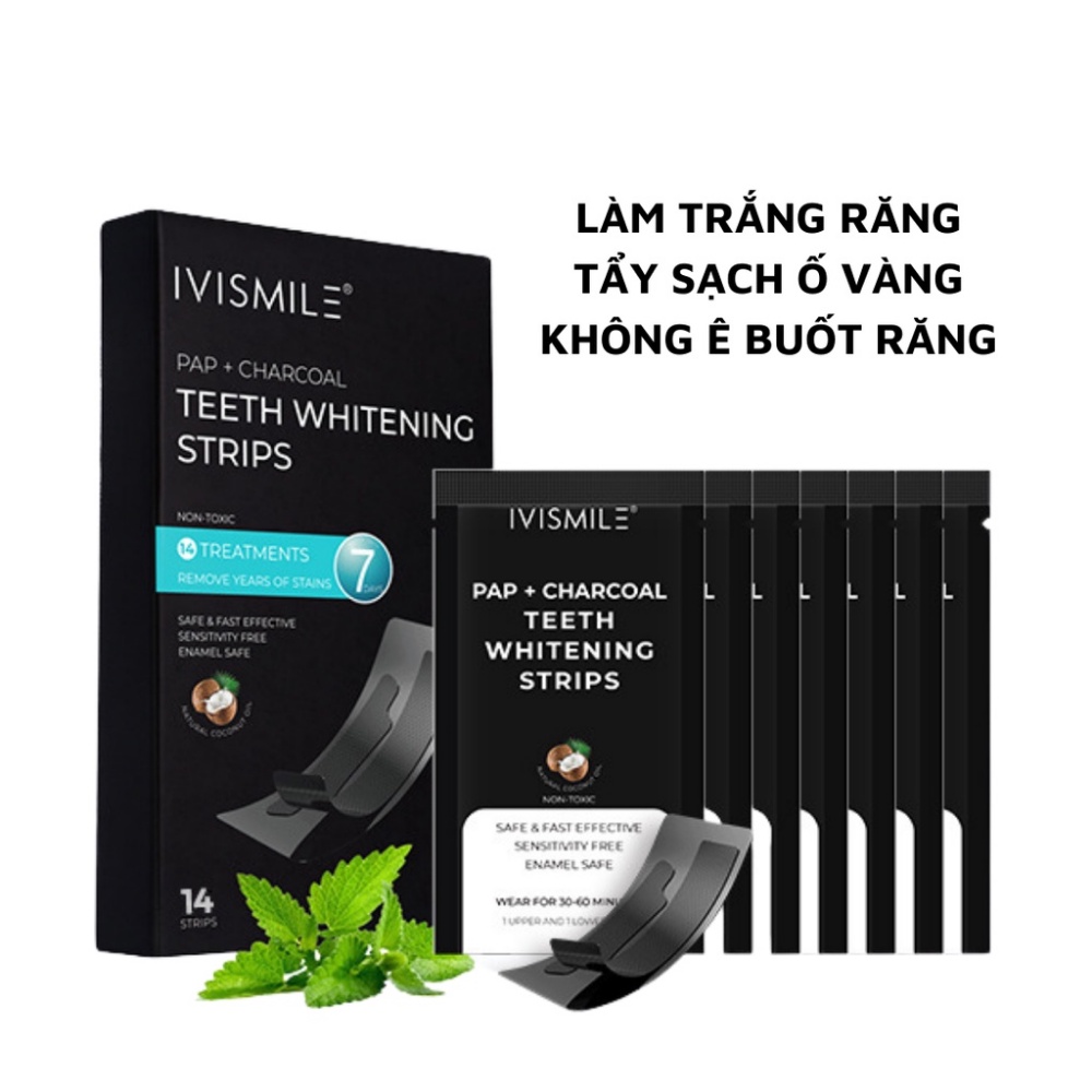 Miếng dán trắng răng JIASHI miếng dán IVISMILE làm trắng tại nhà an toàn không ê buốt không bào mòn hộp 14 gói DTR01