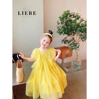 Htk- váy voan vàng liebe size 1/2y-8/9y