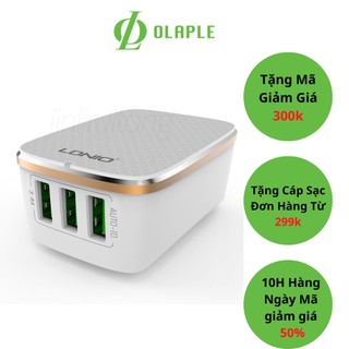 Củ sạc điện thoại 3 cổng USB Chính hãng LDNIO  - Củ sạc nhanh nhỏ gọn phù hợp bỏ túi, du lịch , dã ngoại
