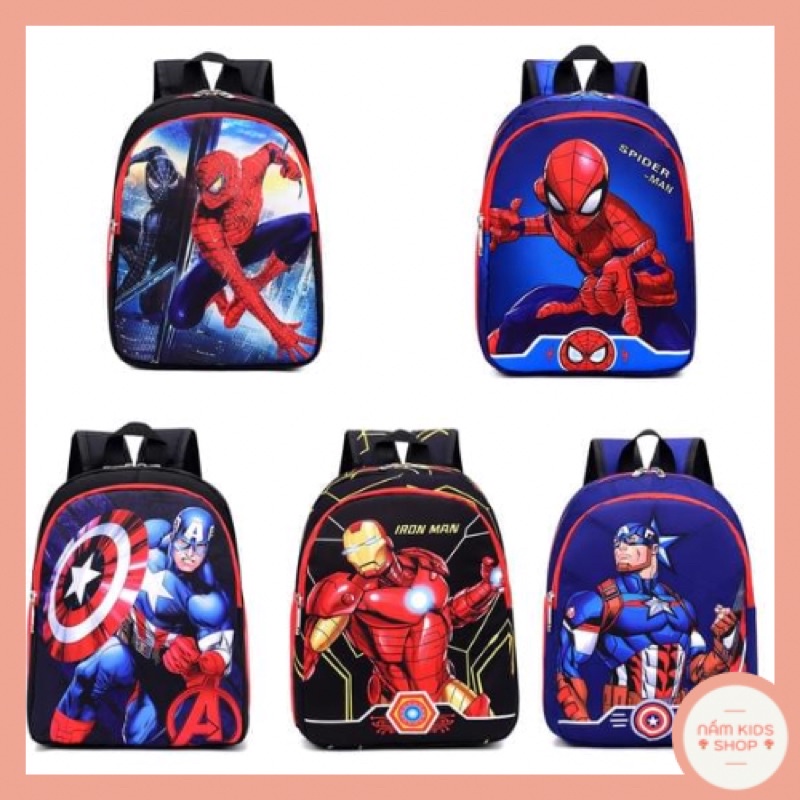 Balo siêu nhân, siêu anh hùng cho bé mầm non, mẫu giáo (spiderman,captian,ironman)