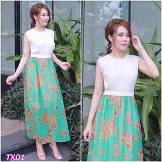 Đầm xòe maxi hoa xinh xắn TX01
