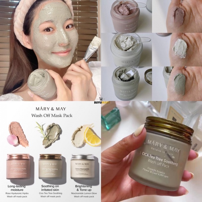 Mặt Nạ Đất Sét Mary May Wash off Mask Rose Hyaluronic Hydra/Lemon Niacinamide/CICA TeaTree/Blackberry Complex 30g/125g