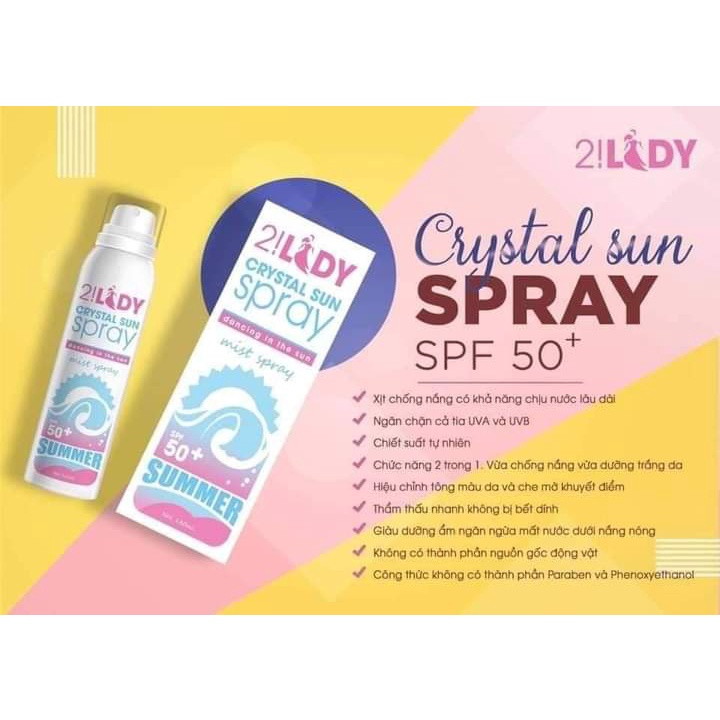 Xịt chống nắng 2!LADY 180ML - MAGIC SKIN