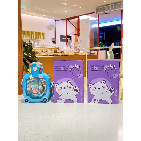 Bình Đựng Nước Hình Gấu 1000ml Cute Bear Cup Cho Bé Siêu Xinh
