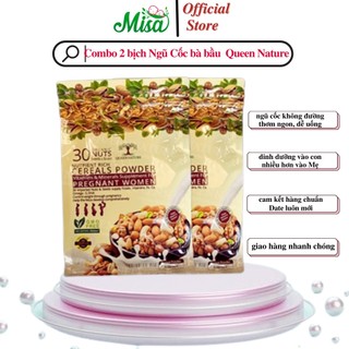 Combo 2 Bịch Ngũ Cốc cho Bà Bầu Queen Nature 800gr Organic Cao Cấp