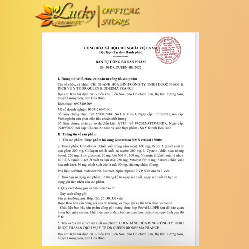 GLUTATHIONE 18000mg+ Viên Uống Trắng Da Cấp Tốc Giảm Nám Giảm Thâm Nhăn Giúp Da Căng Bóng Trắng Mịn Hộp 2 Lọ 30 Viên