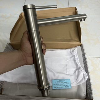 Vòi lavabo nóng lạnh chất liệu inox 304 cao 30cm